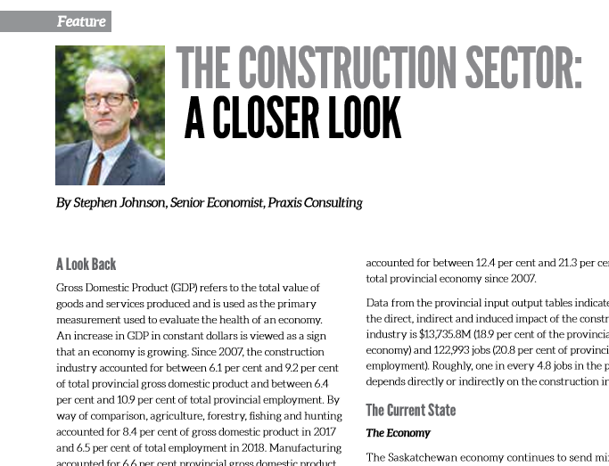 Issue 4 of We Build magazine features an article from our very own Stephen Johnson. In his article (page 28),  Stephen takes a close look at the economic impact of the construction sector to our province.